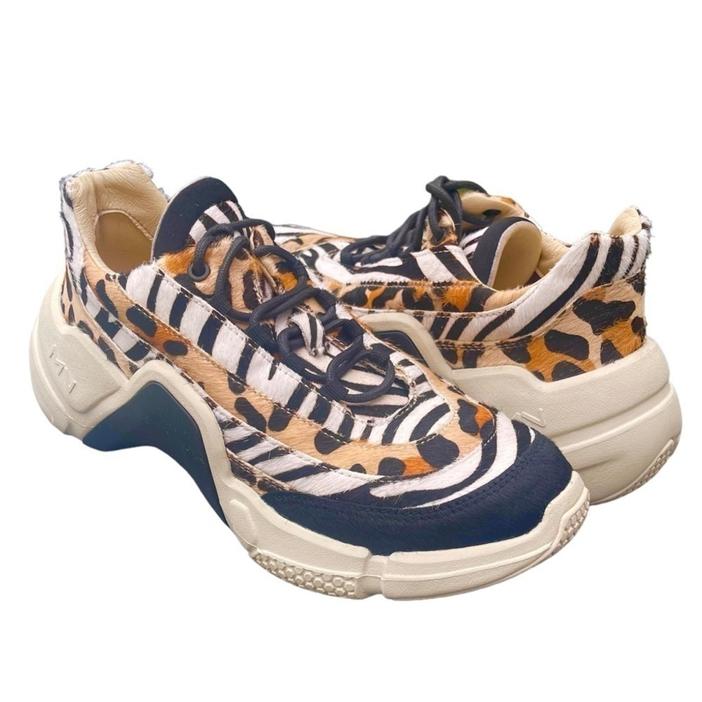 MARK Nason Neo Block Chunky Sneakers Animal Hair Print Women’s US 7.5 Maximalist